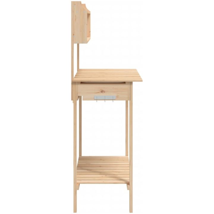 Odlingsbänk med vask 110,5x45x124,5 cm massivt granträ vidaXL – bild 8
