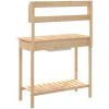 Odlingsbänk med vask 110,5x45x124,5 cm massivt granträ vidaXL – miniatyr 9
