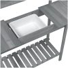 Odlingsbänk med vask grå 110,5x45x124,5 cm massivt granträ vidaXL – miniatyr 11