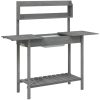 Odlingsbänk med vask grå 110,5x45x124,5 cm massivt granträ vidaXL – miniatyr 6