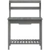 Odlingsbänk med vask grå 110,5x45x124,5 cm massivt granträ vidaXL – miniatyr 7