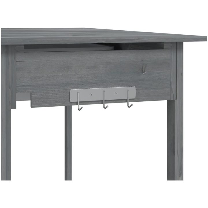 Odlingsbänk med vask grå 110,5x45x124,5 cm massivt granträ vidaXL – bild 10