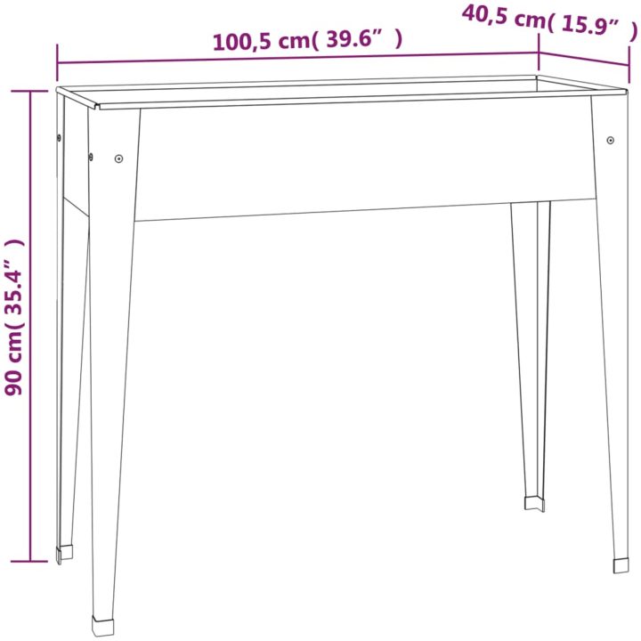 Odlingslåda 100,5x40,5x90 cm galvaniserat stål vidaXL – bild 6