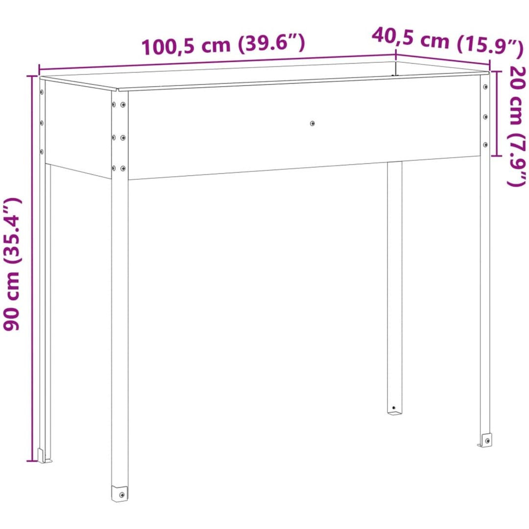 Odlingslåda 100,5x40,5x90 cm väderbeständigt stål vidaXL – bild 10