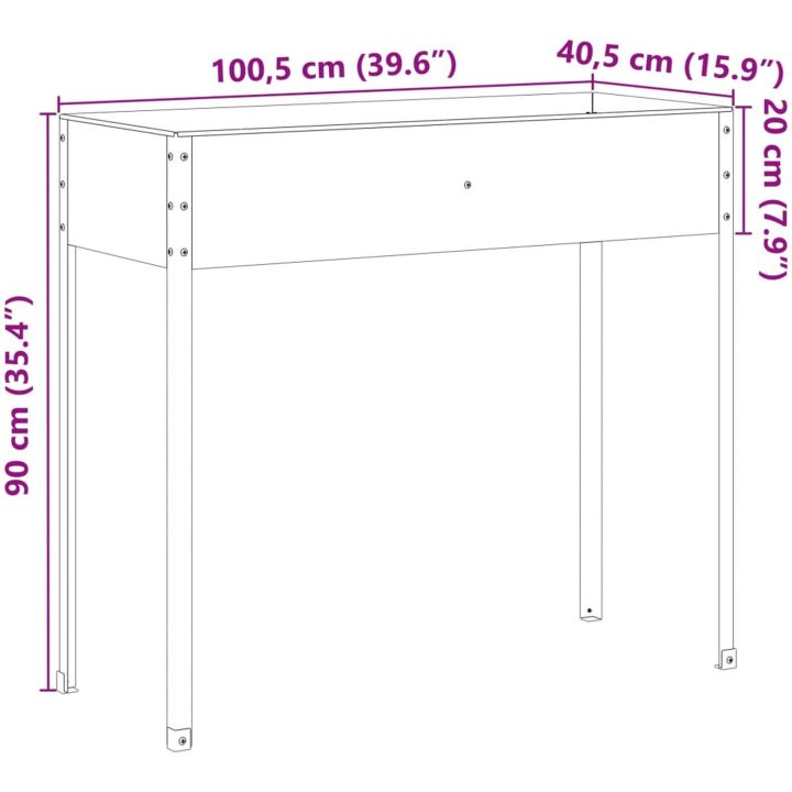 Odlingslåda 100,5x40,5x90 cm väderbeständigt stål vidaXL – bild 10