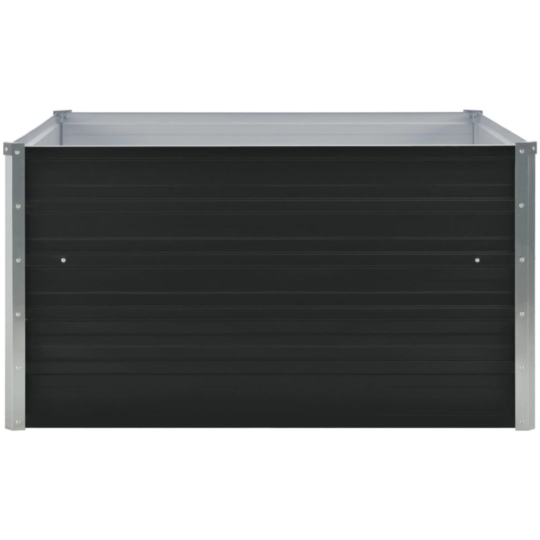 Odlingslåda 100x100x45 cm galvaniserat stål antracit vidaXL – bild 3