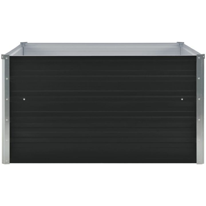 Odlingslåda 100x100x45 cm galvaniserat stål antracit vidaXL – bild 3
