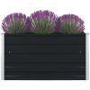 Odlingslåda 100x100x45 cm galvaniserat stål antracit vidaXL – miniatyr 1