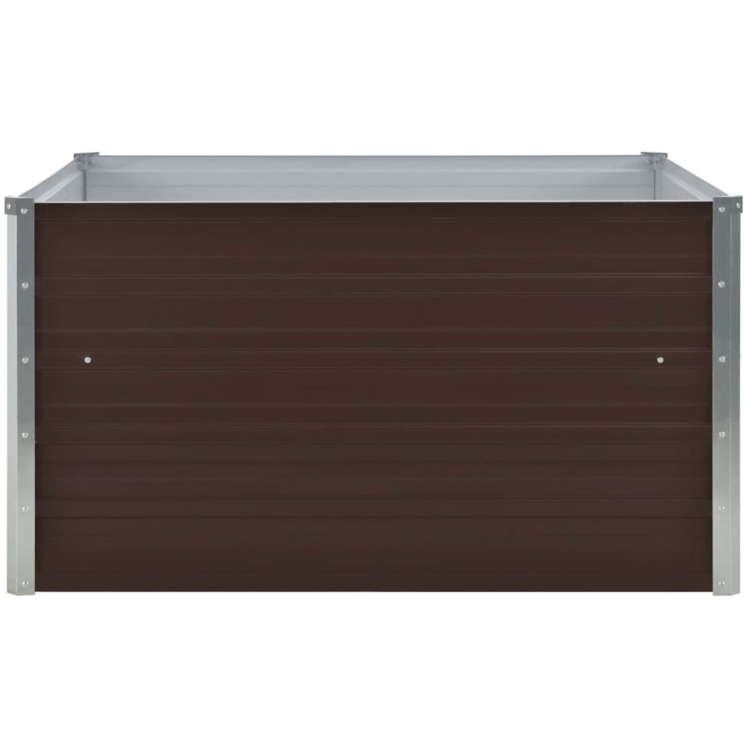 Odlingslåda 100x100x45 cm galvaniserat stål brun vidaXL – bild 3