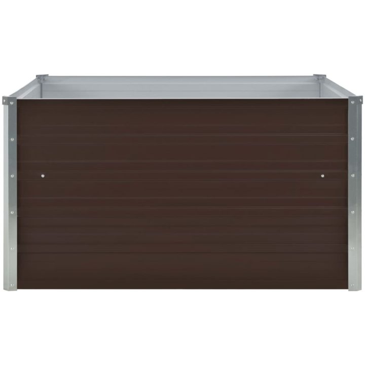 Odlingslåda 100x100x45 cm galvaniserat stål brun vidaXL – bild 3