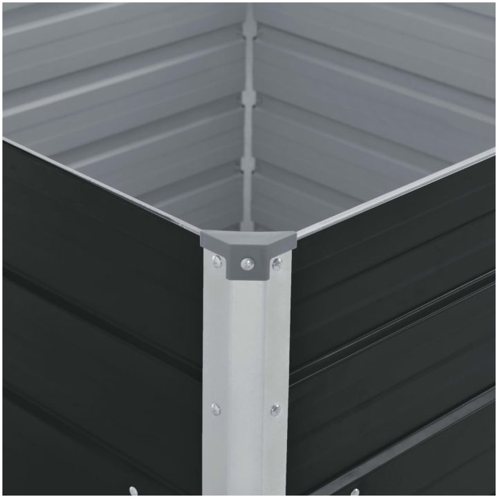 Odlingslåda 100x100x45 cm galvaniserat stål brun vidaXL – bild 4