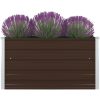 Odlingslåda 100x100x45 cm galvaniserat stål brun vidaXL – miniatyr 1
