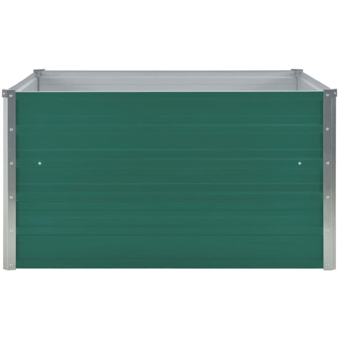 Odlingslåda 100x100x45 cm galvaniserat stål grön vidaXL – bild 3