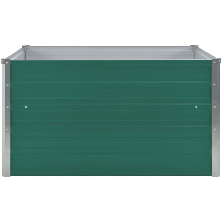 Odlingslåda 100x100x45 cm galvaniserat stål grön vidaXL – bild 3