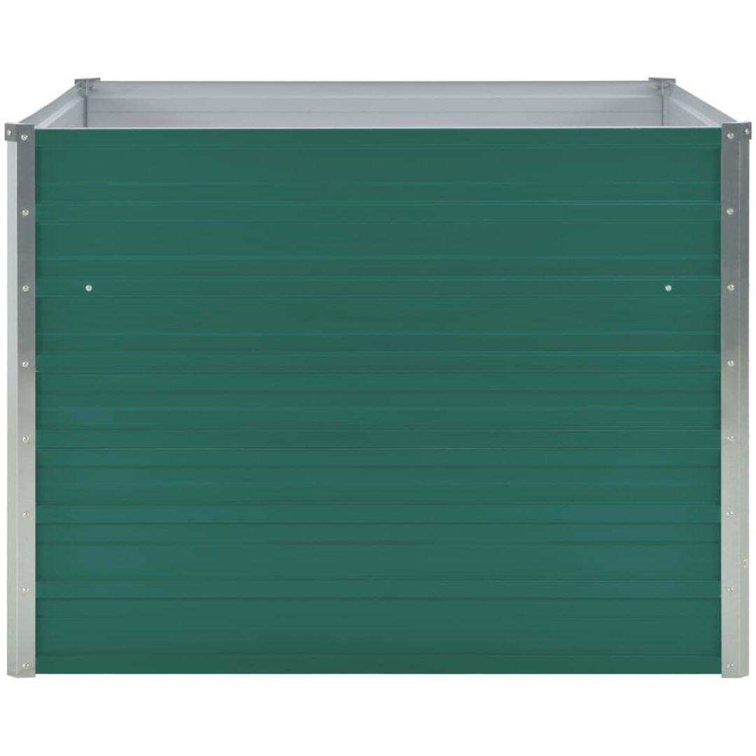 Odlingslåda 100x100x77 cm galvaniserad stål grön vidaXL – bild 4