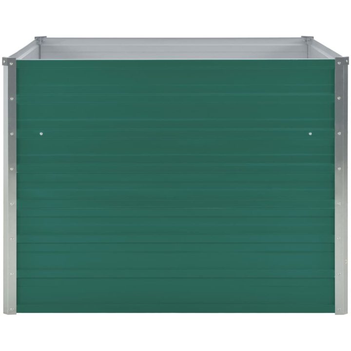Odlingslåda 100x100x77 cm galvaniserad stål grön vidaXL – bild 4