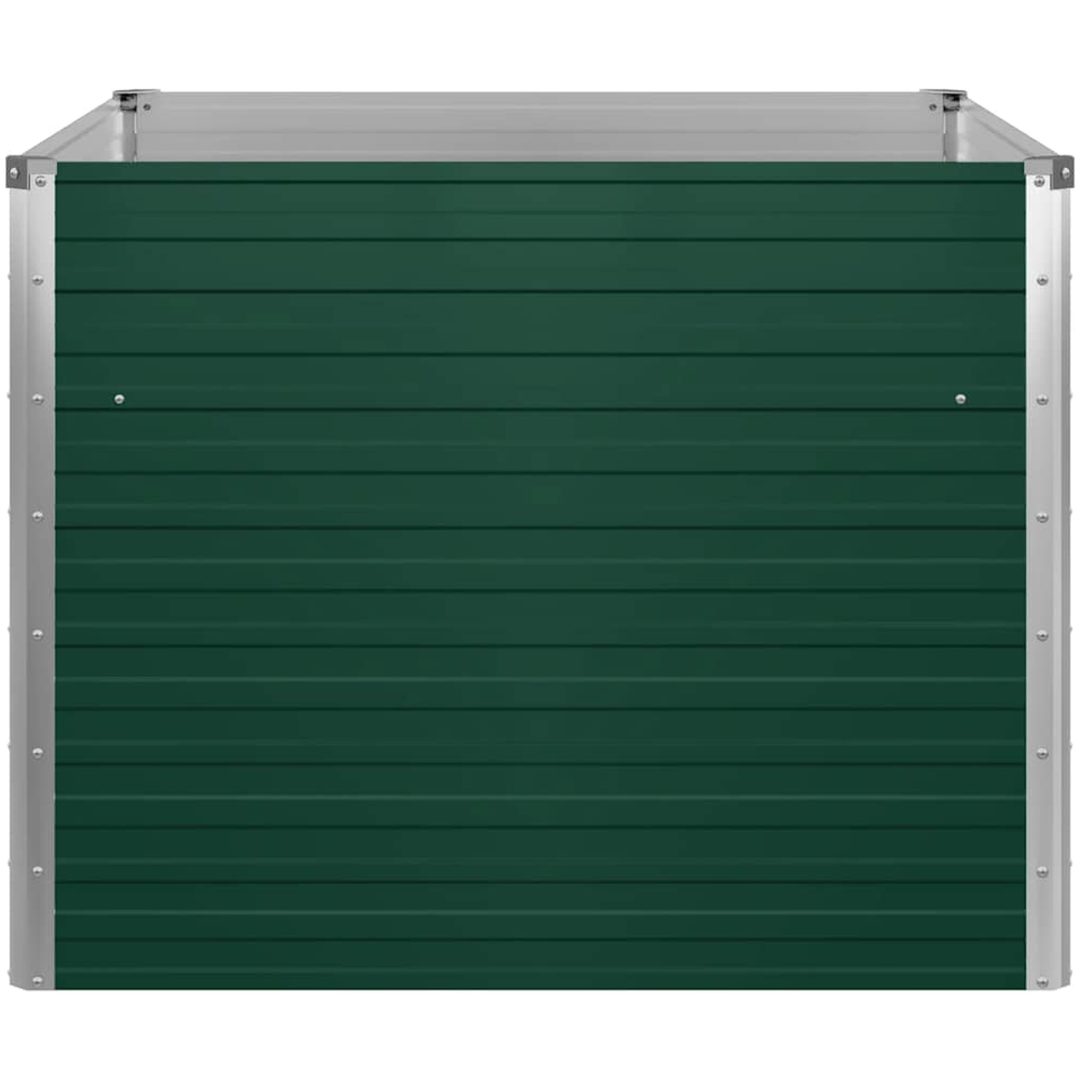 Odlingslåda 100x100x77 cm galvaniserad stål grön vidaXL – bild 7