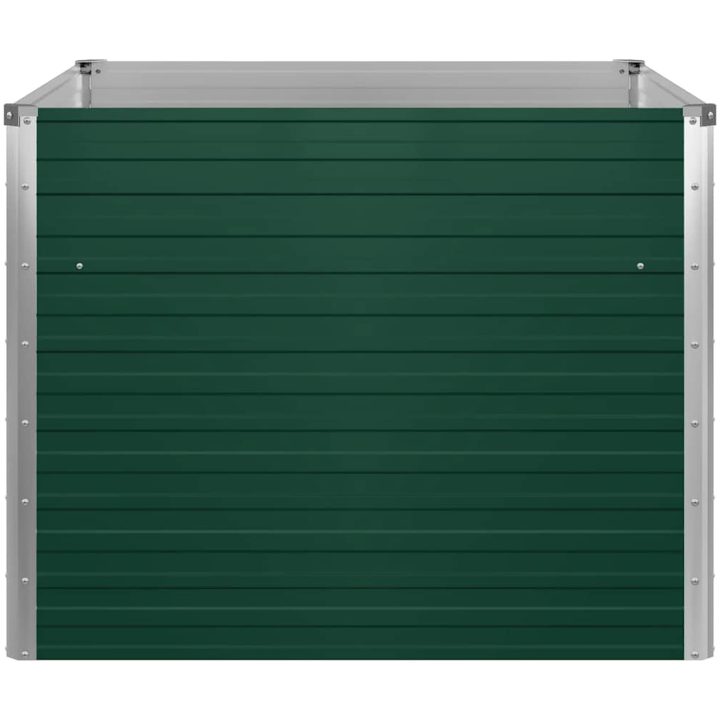 Odlingslåda 100x100x77 cm galvaniserad stål grön vidaXL – bild 7