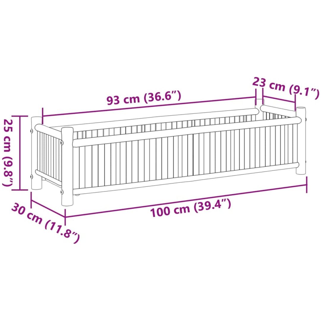 Odlingslåda 100x30x25 cm bambu vidaXL 100 x 40 x 150 cm – bild 8