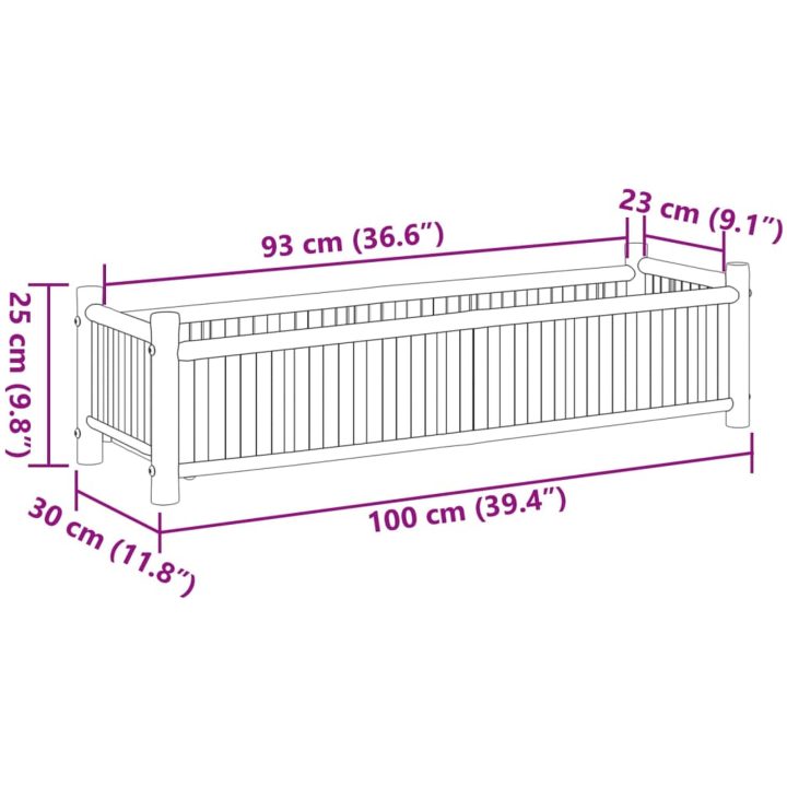 Odlingslåda 100x30x25 cm bambu vidaXL 100 x 40 x 150 cm – bild 8