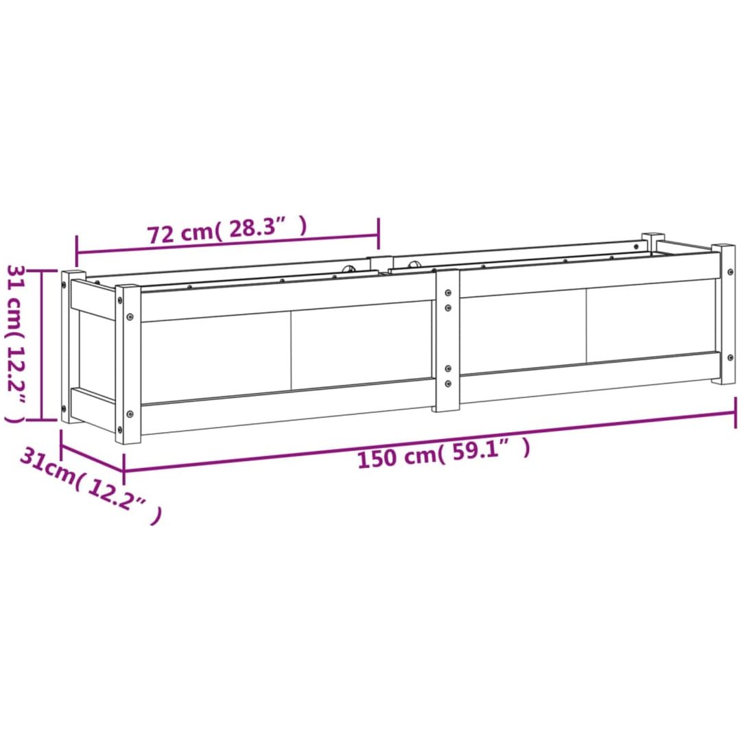 Odlingslåda 150x31x31 cm impregnerat furu vidaXL – bild 11
