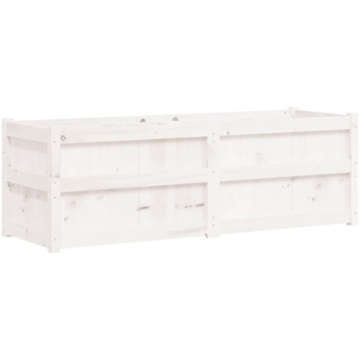 Odlingslåda 150x50x50 cm vit massiv furu vidaXL – bild 7