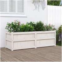 Odlingslåda 150x50x50 cm vit massiv furu vidaXL