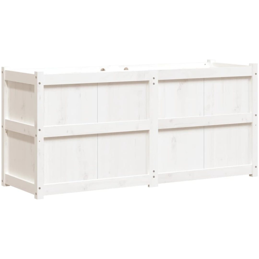 Odlingslåda 150x50x70 cm vit massiv furu vidaXL – bild 2