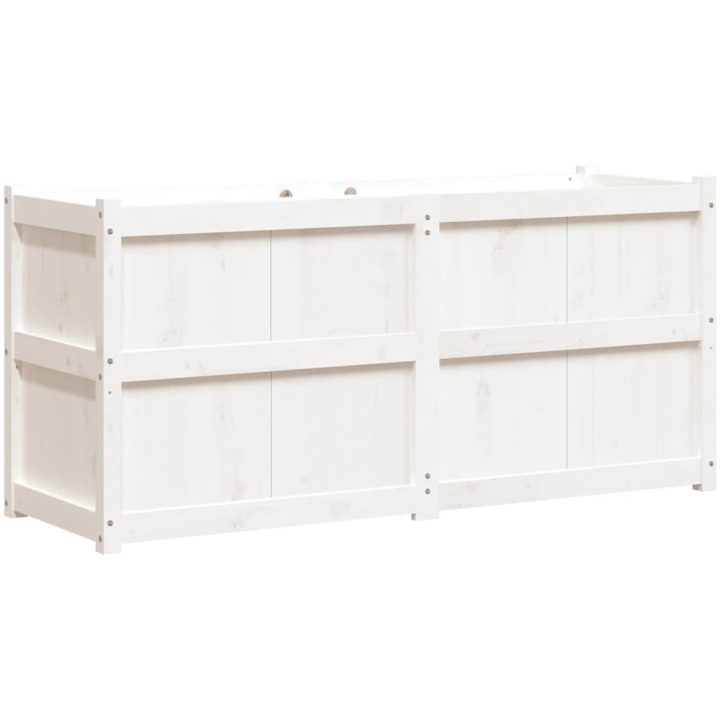 Odlingslåda 150x50x70 cm vit massiv furu vidaXL – bild 2