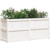 Odlingslåda 150x50x70 cm vit massiv furu vidaXL – miniatyr 4