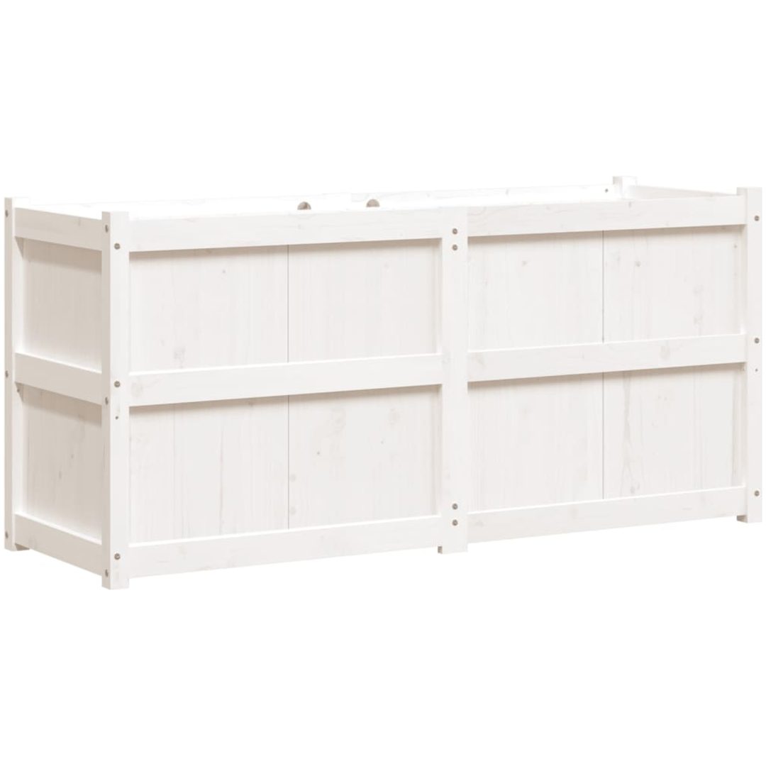 Odlingslåda 150x50x70 cm vit massiv furu vidaXL – bild 7