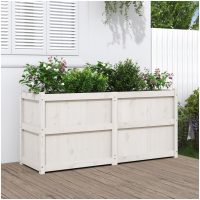 Odlingslåda 150x50x70 cm vit massiv furu vidaXL