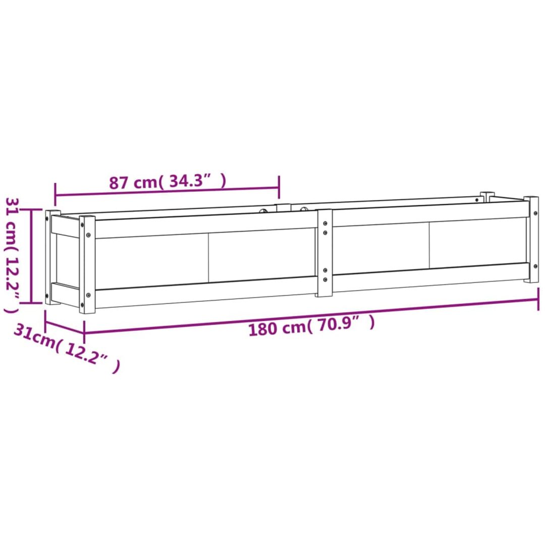 Odlingslåda 180x31x31 cm impregnerat furu vidaXL – bild 11