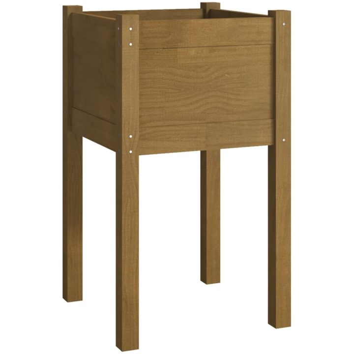 Odlingslåda 2 st honungsbrun 40x40x70 cm massiv furu vidaXL – bild 4