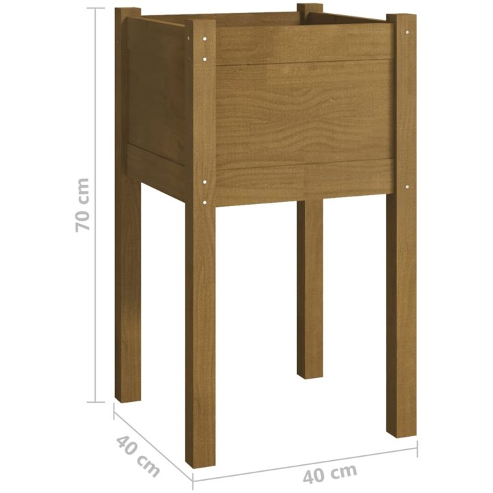 Odlingslåda 2 st honungsbrun 40x40x70 cm massiv furu vidaXL – bild 8