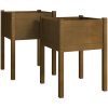 Odlingslåda 2 st honungsbrun 50x50x70 cm massiv furu vidaXL – miniatyr 2