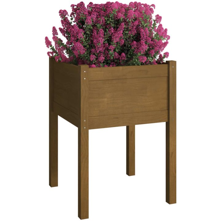 Odlingslåda 2 st honungsbrun 50x50x70 cm massiv furu vidaXL – bild 3