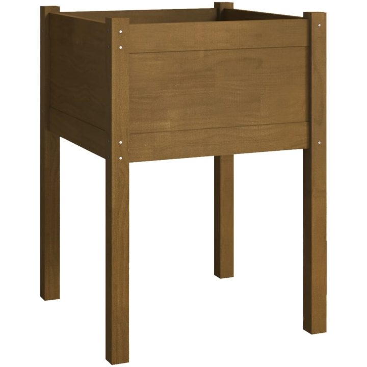 Odlingslåda 2 st honungsbrun 50x50x70 cm massiv furu vidaXL – bild 4