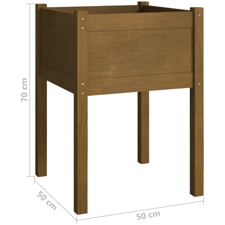 Odlingslåda 2 st honungsbrun 50x50x70 cm massiv furu vidaXL – bild 8