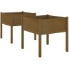 Odlingslåda 2 st honungsbrun 70x70x70 cm massiv furu vidaXL – miniatyr 2