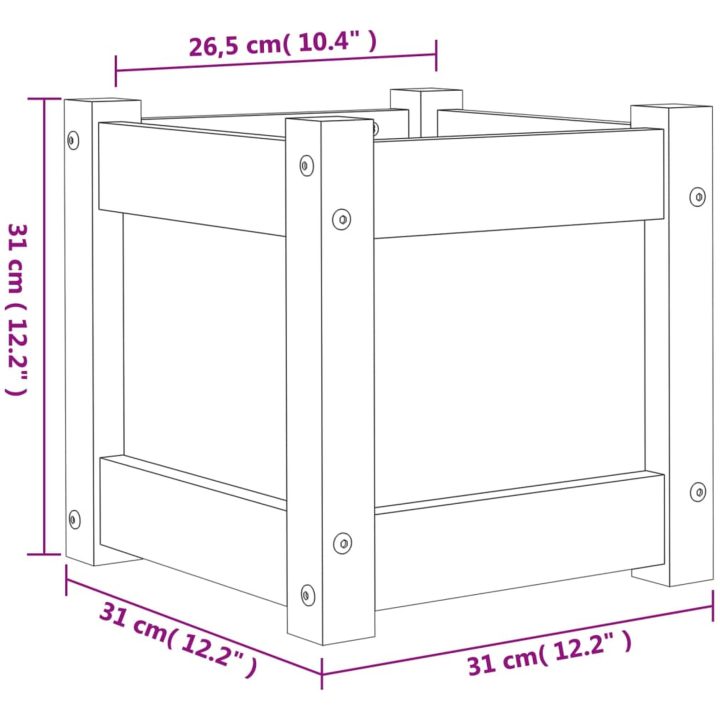 Odlingslåda 31x31x31 cm massivt douglasträ vidaXL – bild 11