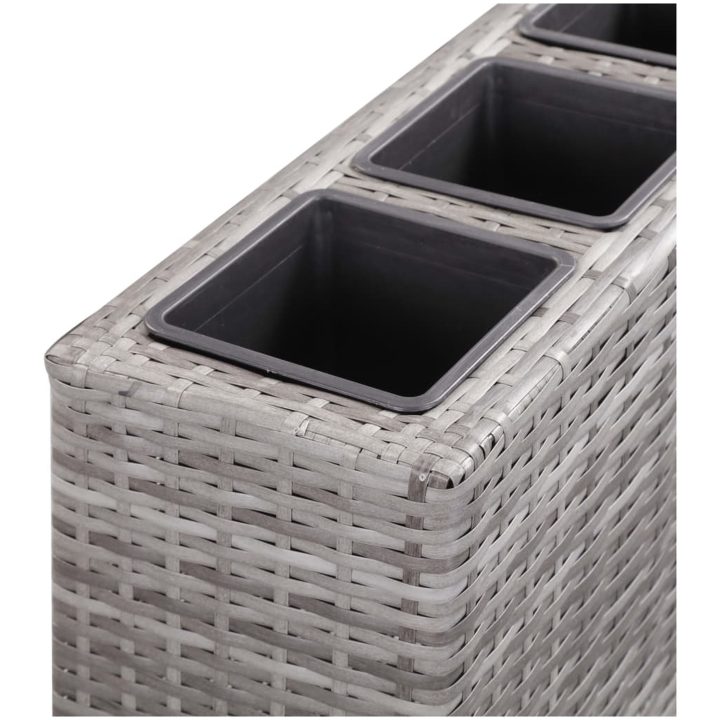 Odlingslåda 4 krukor upphöjd 80x22x79 cm konstrotting grå vidaXL – bild 4