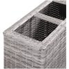 Odlingslåda 4 krukor upphöjd 80x22x79 cm konstrotting grå vidaXL – miniatyr 5