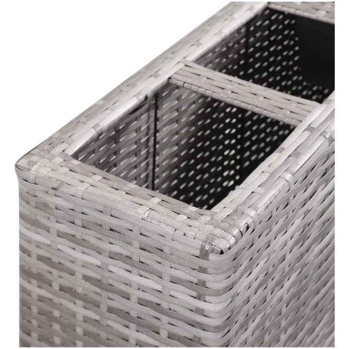 Odlingslåda 4 krukor upphöjd 80x22x79 cm konstrotting grå vidaXL – bild 5