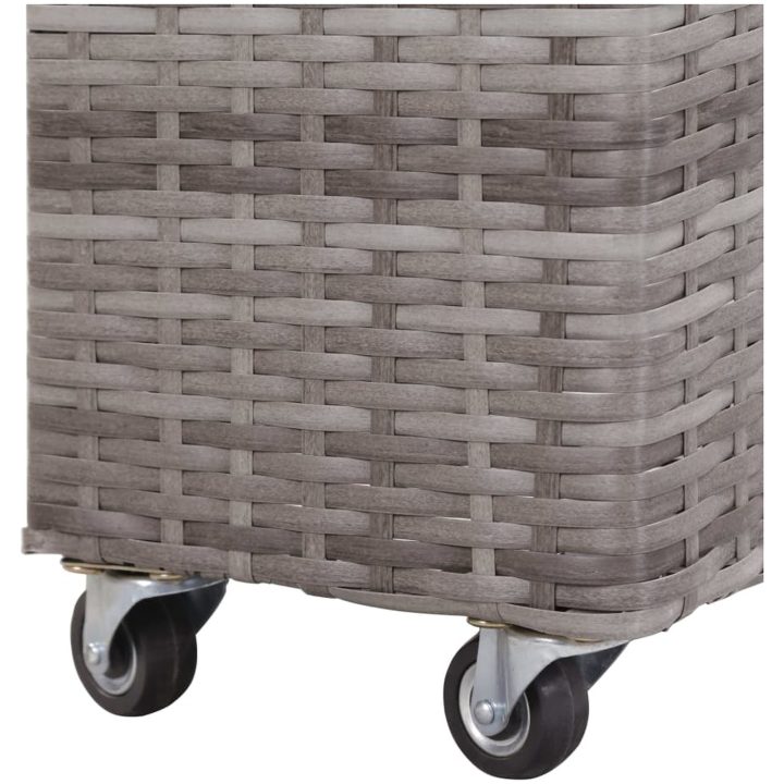 Odlingslåda 4 krukor upphöjd 80x22x79 cm konstrotting grå vidaXL – bild 6