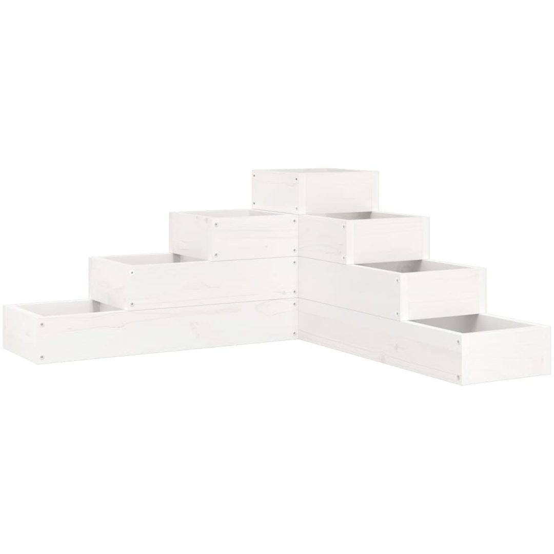 Odlingslåda 4 nivåer vit massiv furu vidaXL 80.5 x 79 x 36 cm – bild 2