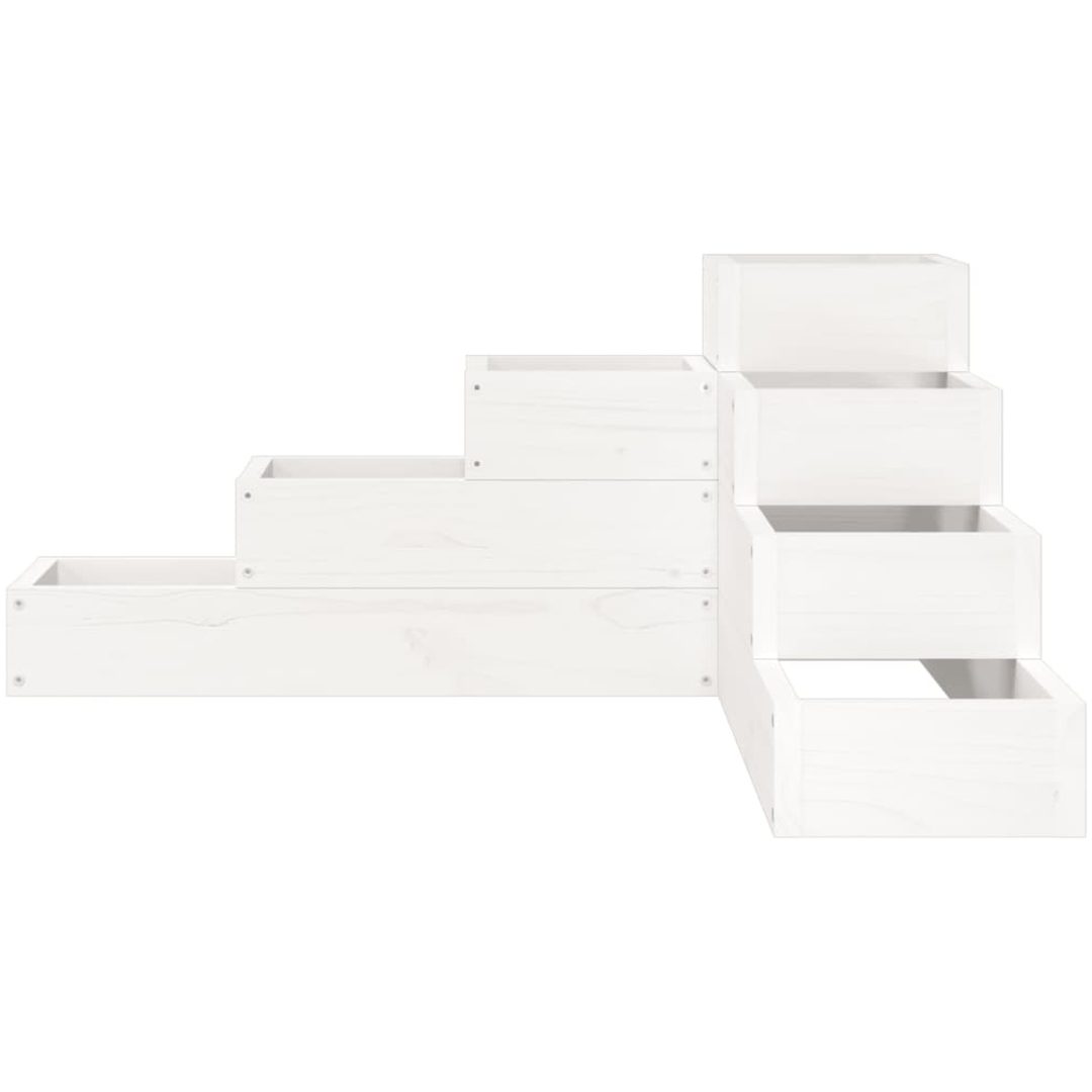 Odlingslåda 4 nivåer vit massiv furu vidaXL 80.5 x 79 x 36 cm – bild 4