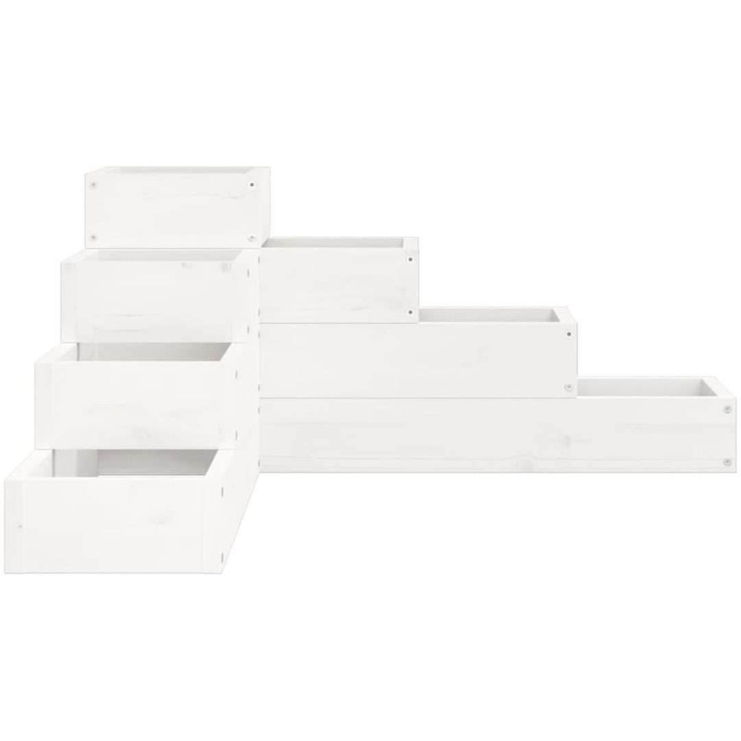 Odlingslåda 4 nivåer vit massiv furu vidaXL 80.5 x 79 x 36 cm – bild 5