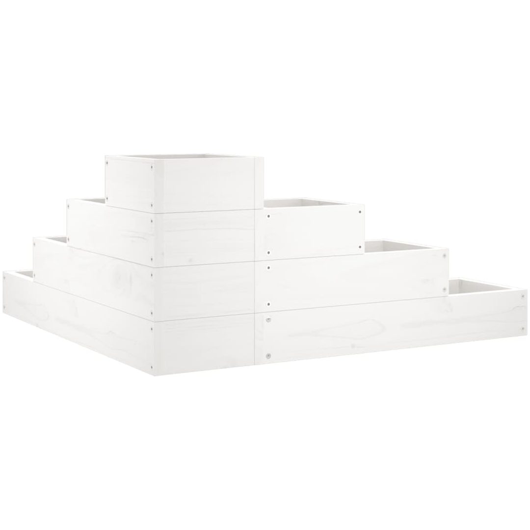 Odlingslåda 4 nivåer vit massiv furu vidaXL 80.5 x 79 x 36 cm – bild 6