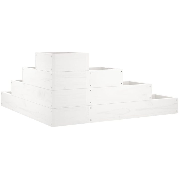 Odlingslåda 4 nivåer vit massiv furu vidaXL 80.5 x 79 x 36 cm – bild 6